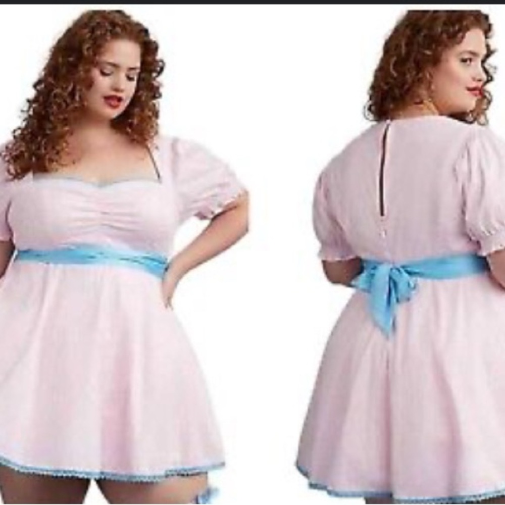 Torrid 2X 18/20 Classic Doll Pink Pin Up Dolly Rockabilly Cosplay Dress Sexy Fun